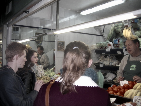 a Spanish lesson at the market